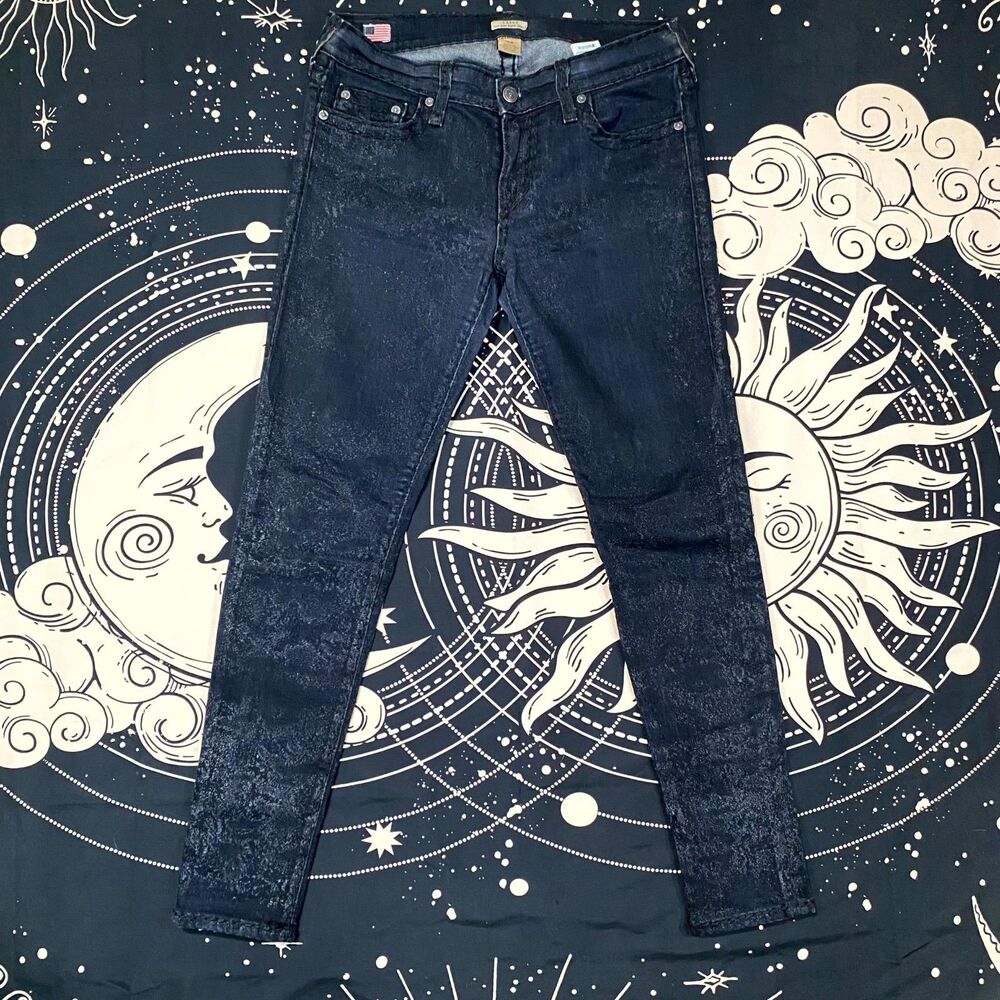 True Religion Casey Jeans Women's 29 Blue Denim Cotton Super Skinny Leg Low-Rise